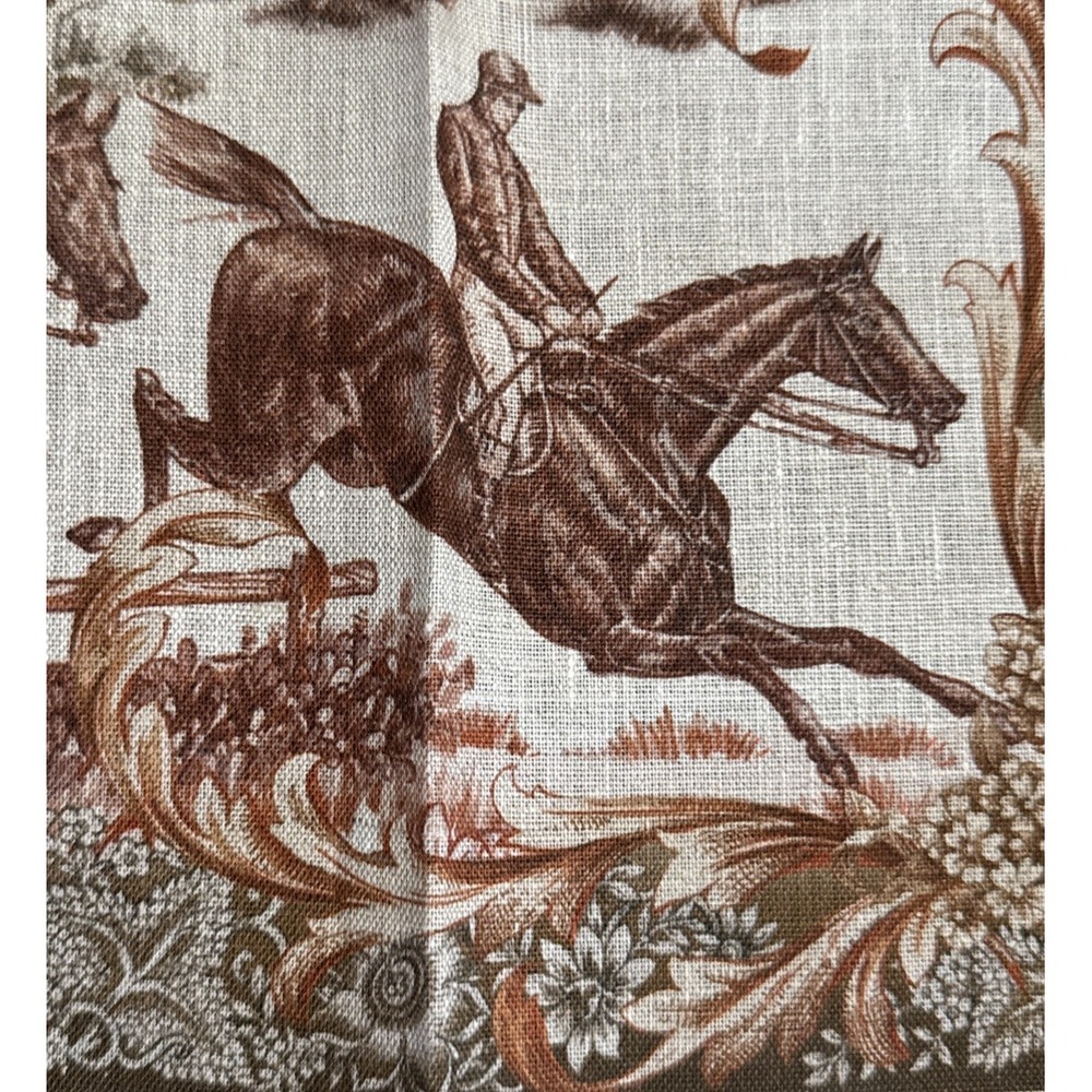 Williams Sonoma Kitchen Towel Tea Dishtowel Equestrian Hunt Italy Linen # 2